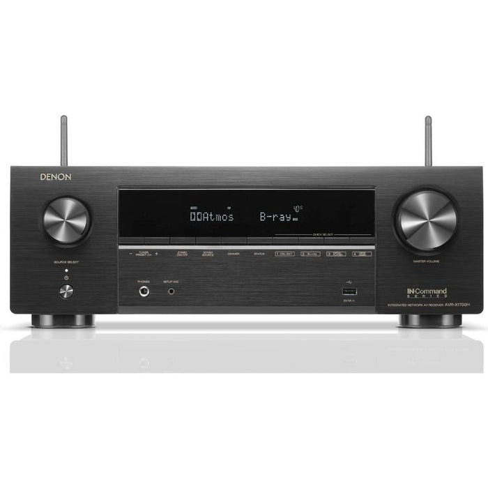 Denon AVRX1700H | Récepteur AV 7.2 canaux - Cinéma maison - Audio 3D - 8K - HEOS - 80 W / Canal - Noir-SONXPLUS Joliette