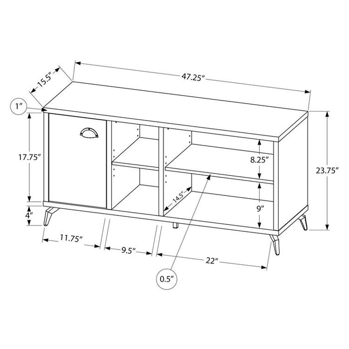 Monarch Specialties I 2830 | TV stand - 48" - Imitation wood - Medium brown - Grey imitation concrete-SONXPLUS Joliette