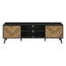 Monarch Specialties I 2781 | 72'' TV stand - Black base - With 2 wood effect doors-SONXPLUS Joliette