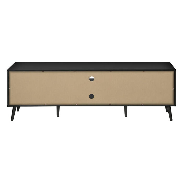 Monarch Specialties I 2781 | 72'' TV stand - Black base - With 2 wood effect doors-SONXPLUS Joliette