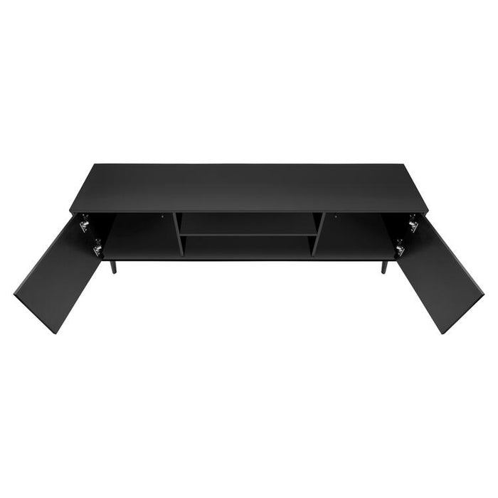 Monarch Specialties I 2781 | 72'' TV stand - Black base - With 2 wood effect doors-SONXPLUS Joliette