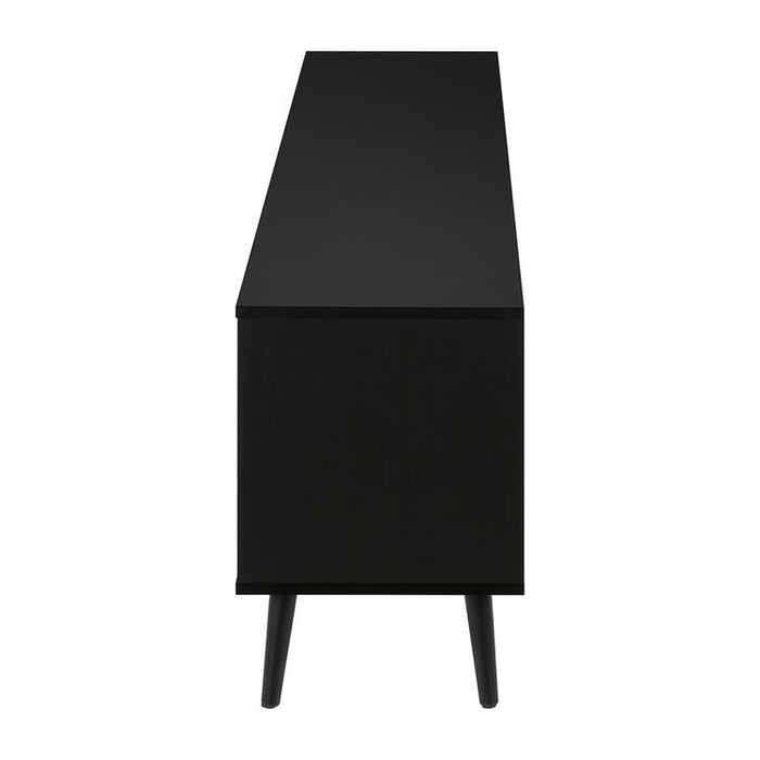 Monarch Specialties I 2781 | Meuble pour téléviseur 72'' - Base noir - Avec 2 portes simili-bois-SONXPLUS Joliette