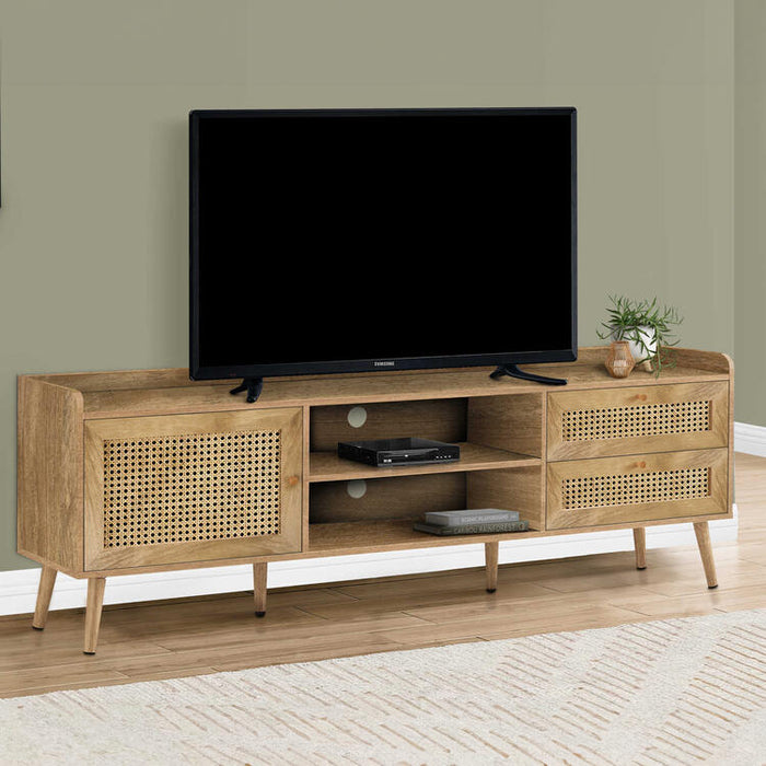 Monarch Specialties I 2723 | 72'' TV stand - With storage - Walnut-SONXPLUS Joliette