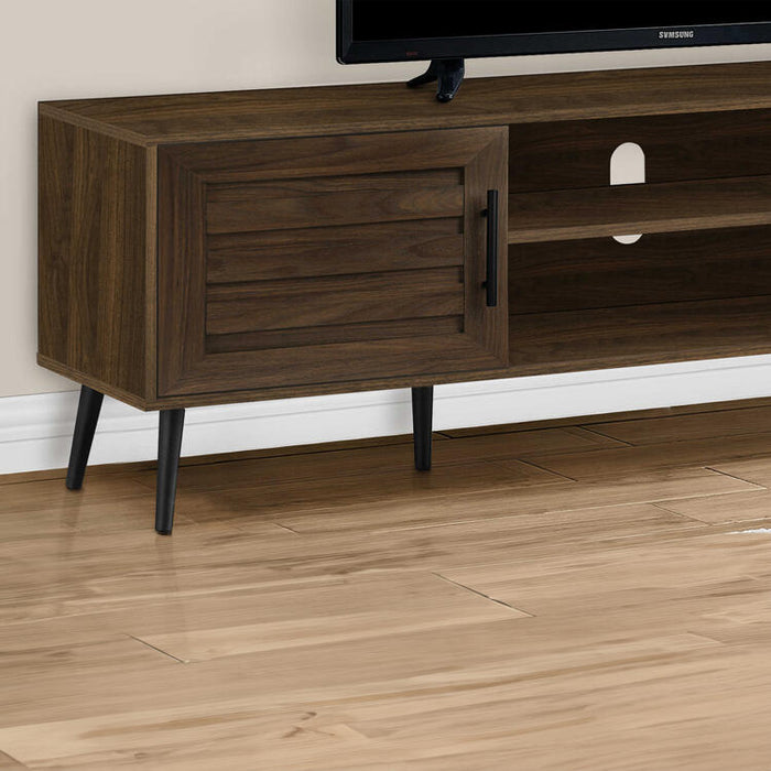 Monarch Specialties I 2717 | 72'' TV stand - Brown imitation wood - With 2 doors-SONXPLUS Joliette