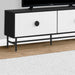 Monarch Specialties I 2732 | 60'' TV stand - Black metal base - 2 white doors-SONXPLUS Joliette