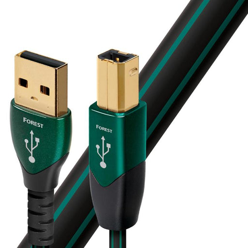 Audioquest Forest | USB A to USB B Cable - USB 2.0 Version - 0.5% Solid Silver Conductor - 0.75 Meters-SONXPLUS Joliette