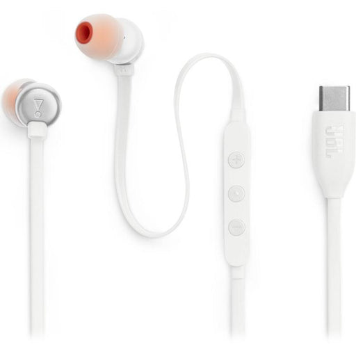 JBL Tune 310C | In-ear headphones - Wired - USB-C - 3-button remote control - White-Sonxplus Joliette