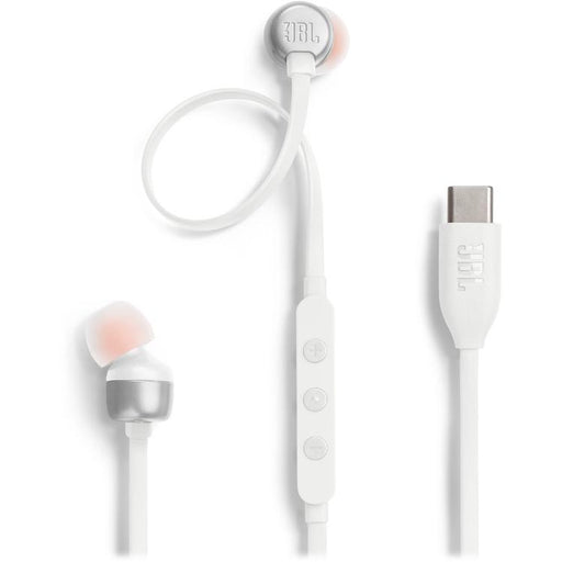 JBL Tune 310C | In-ear headphones - Wired - USB-C - 3-button remote control - White-Sonxplus Joliette