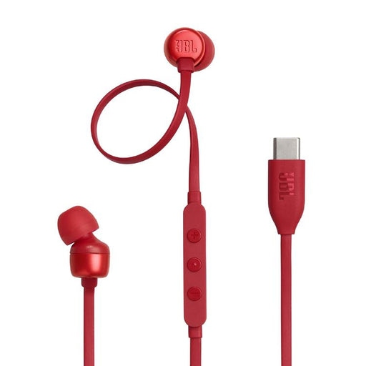 JBL Tune 310C | In-ear headphones - Wired - USB-C - 3-button remote control - Red-Sonxplus Joliette