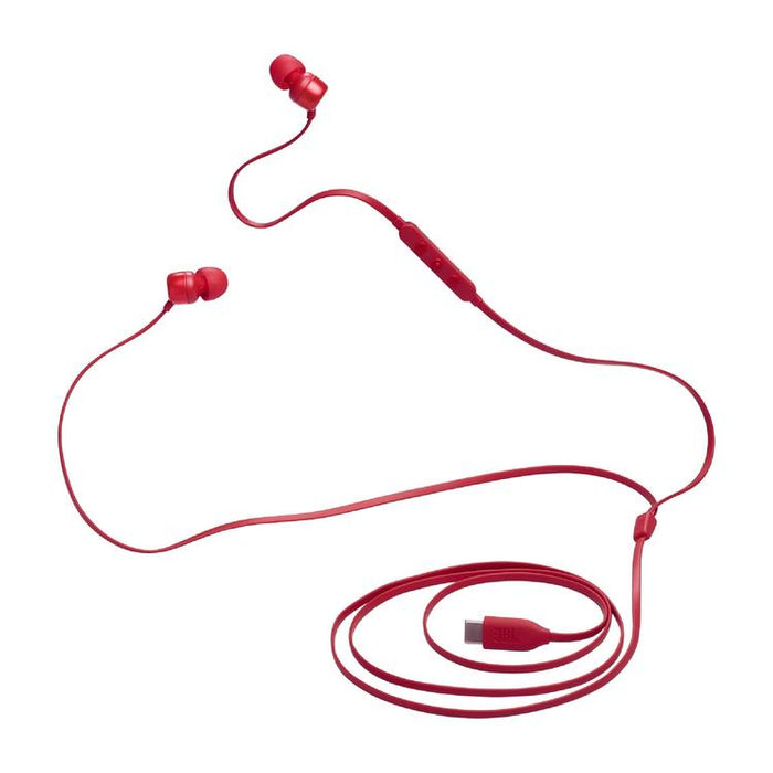 JBL Tune 310C | In-ear headphones - Wired - USB-C - 3-button remote control - Red-Sonxplus Joliette