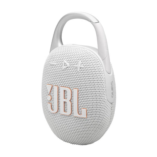 JBL Clip 5 | Haut-parleur à mousqueton portable - Bluetooth - IP67 - Blanc-Sonxplus Joliette