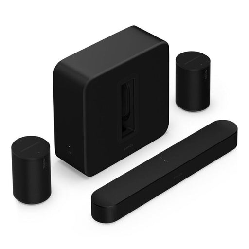 Sonos | High-End Immersive Set with Beam + Sub 4 + 2 Era 100 - Wireless - Wi-Fi - Black-Sonxplus Joliette