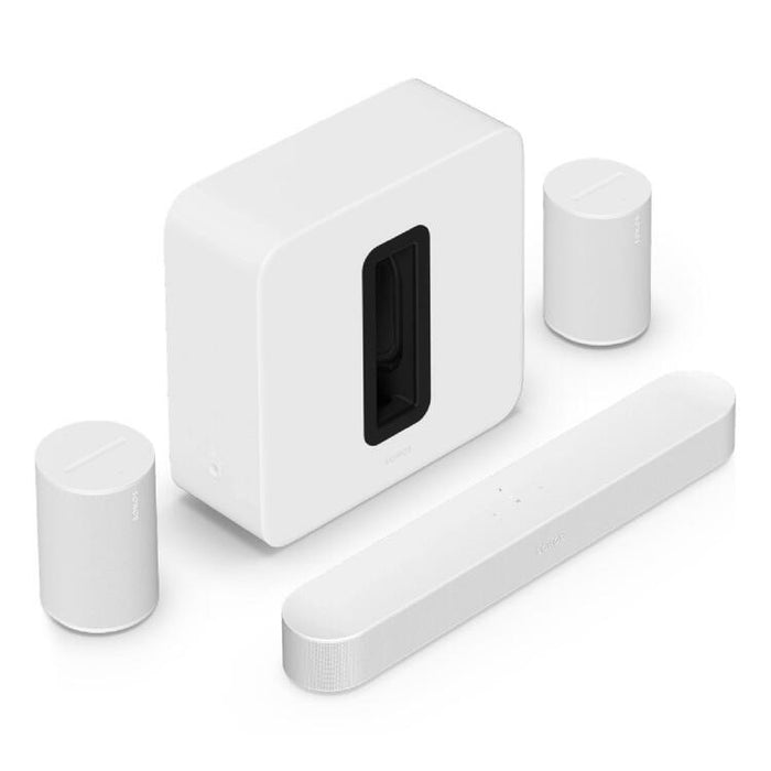 Sonos | High-End Immersive Set with Beam + Sub 4 + 2 Era 100 - Wireless - Wi-Fi - White-Sonxplus Joliette