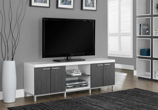 Monarch Specialties I 2591 | TV stand - 60" - 1 Drawer - White/Grey-SONXPLUS Joliette