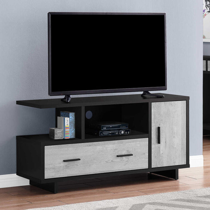 Monarch Specialties I2804 | TV stand - 48" - 1 Drawer - 1 Cabinet - Grey and Black-SONXPLUS Joliette