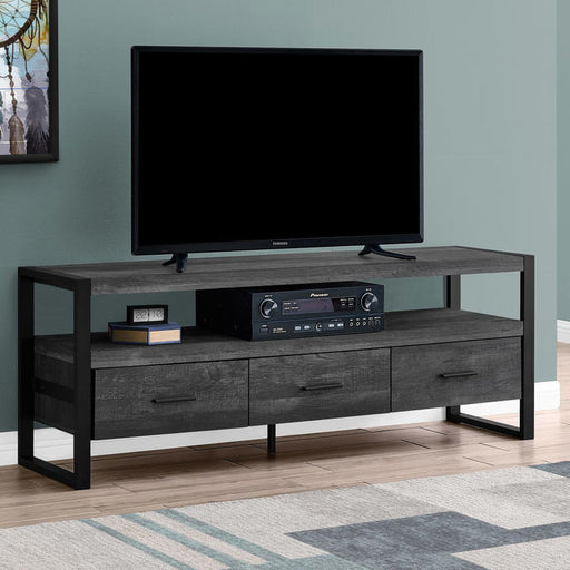 Monarch Specialties I 2823 | TV stand - 60" - 3 Drawers - Imitation Wood - Black-SONXPLUS Joliette