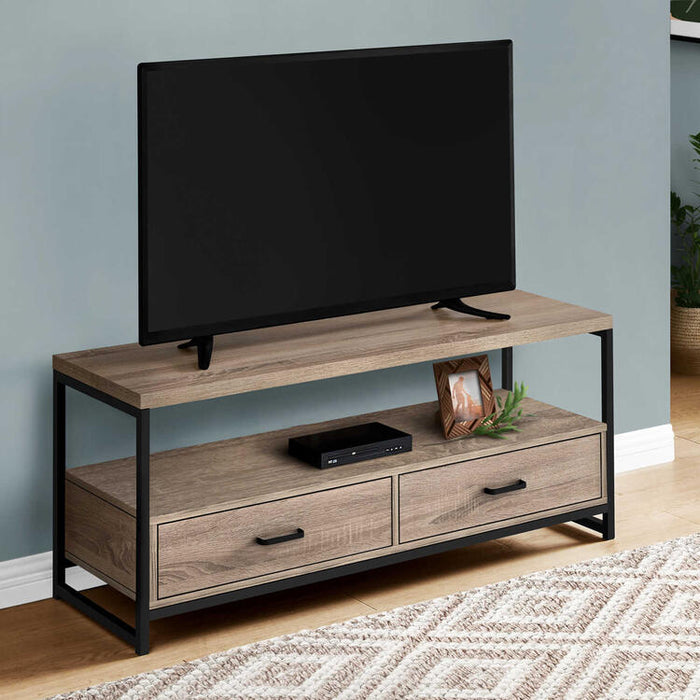 Monarch Specialties I2872 | TV stand - 48" - 2 Storage drawers - Dark taupe-SONXPLUS Joliette