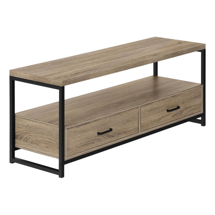 Monarch Specialties I2872 | TV stand - 48" - 2 Storage drawers - Dark taupe-SONXPLUS Joliette