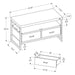 Monarch Specialties I 2871 | TV stand - 48" - 2 Storage drawers - Black metal - Grey imitation wood-SONXPLUS Joliette