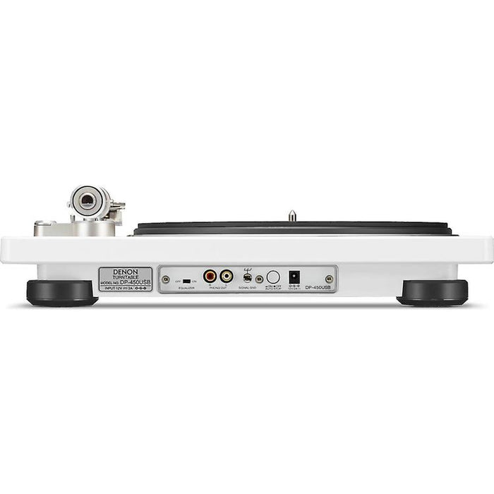 Denon DP-450USB | Table tournante Hi-Fi - Port USB - Bras de lecture en "S" - Blanc-SONXPLUS Joliette