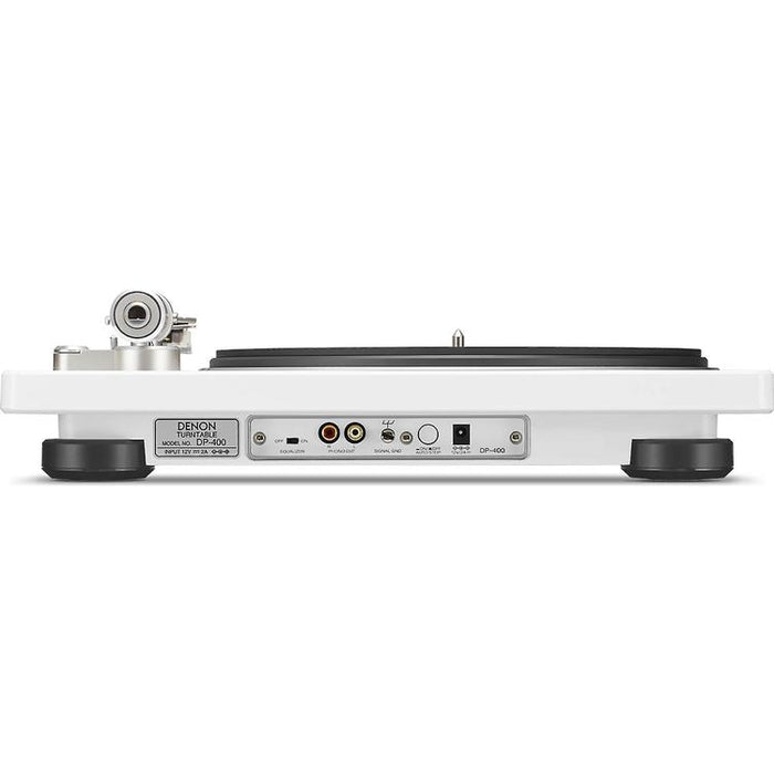 Denon DP-400 | Table tournante Hi-Fi - Capteur automatique de vitesse - Bras de vitesse en "S" - Blanc-SONXPLUS Joliette