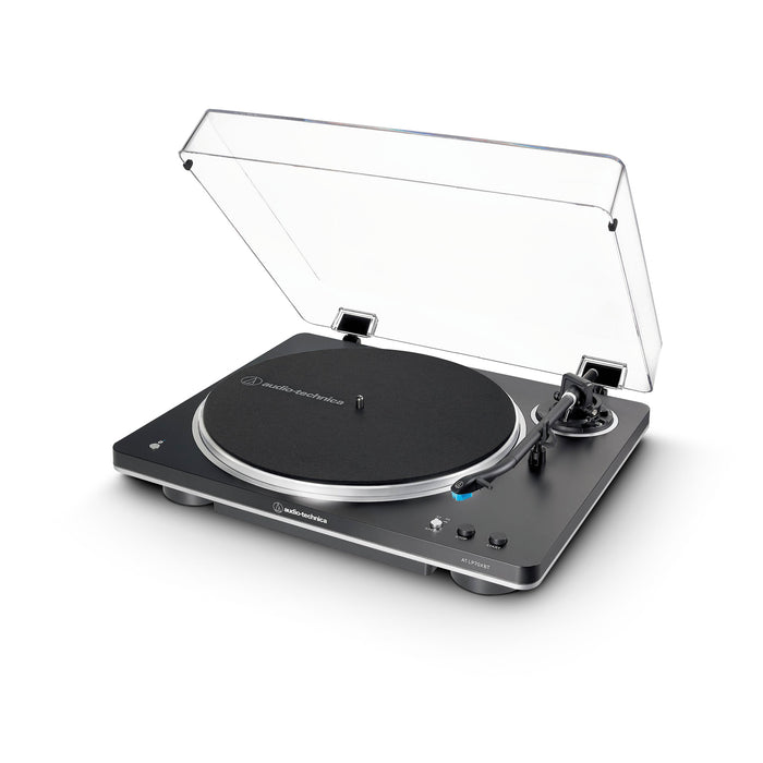 Audio-Technica AT-LP70XBTBS | Table tournante Stéréo - Sans fil - Bluetooth - Entraînement par courroie - Entièrement automatique - Noir/Argent | 02 | Sonxplus Joliette