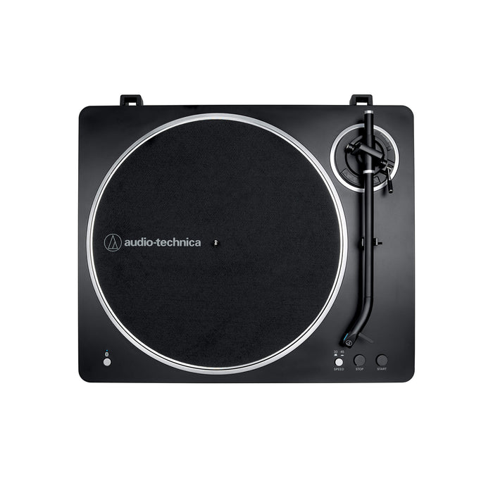 Audio-Technica AT-LP70XBTBS | Table tournante Stéréo - Sans fil - Bluetooth - Entraînement par courroie - Entièrement automatique - Noir/Argent | 03 | Sonxplus Joliette