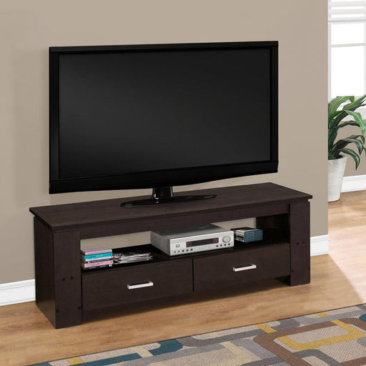 Monarch Specialties I 2600 | TV stand - 48" - 2 Storage drawers - Espresso-Sonxplus 
