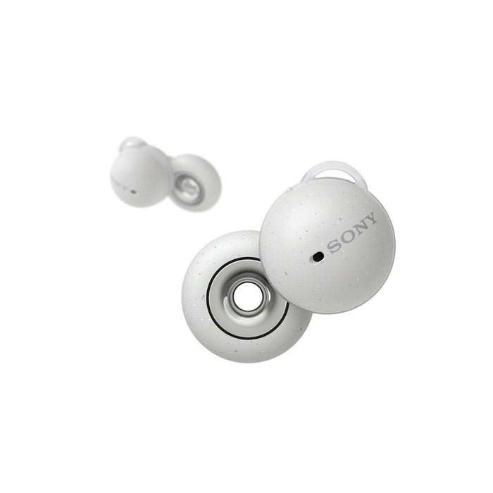 Sony WFL900 | Écouteurs intra-auriculaires - LinkBuds - 100% Sans fil - Bluetooth - Microphone - Contrôle adaptatif - Jusqu'à 17,5 heures d'autonomie - Blanc - Vue devant | Sonxplus 