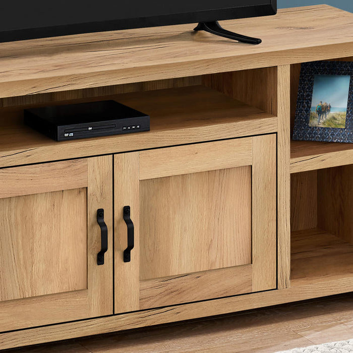 Monarch Specialties I 2744 | TV stand - 60" - Imitation wood - Pin d'or-SONXPLUS.com