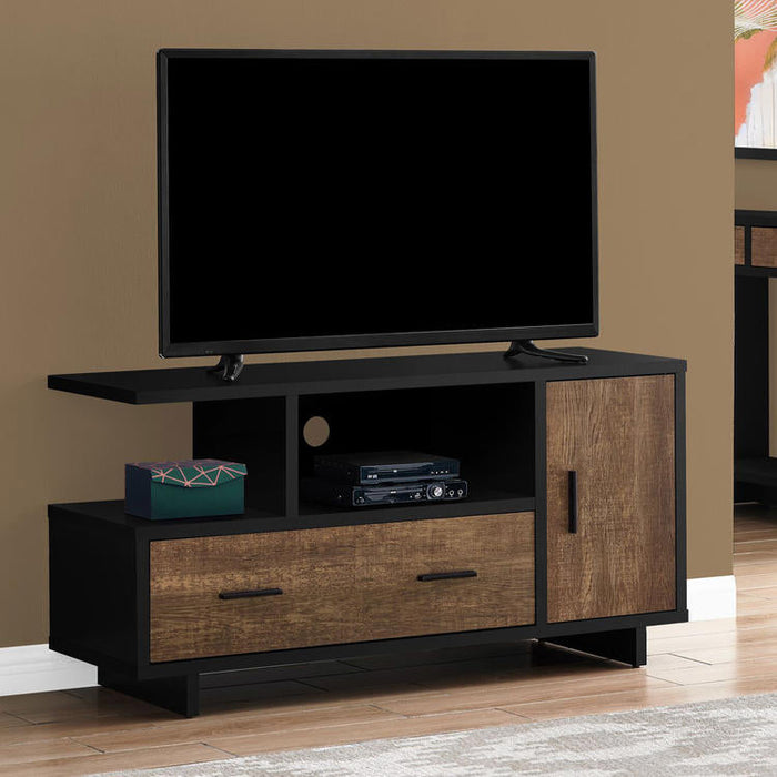 Monarch Specialties I 2803 | TV stand - 48" - With storage - Imitation wood - Brown/Black-SONXPLUS.com
