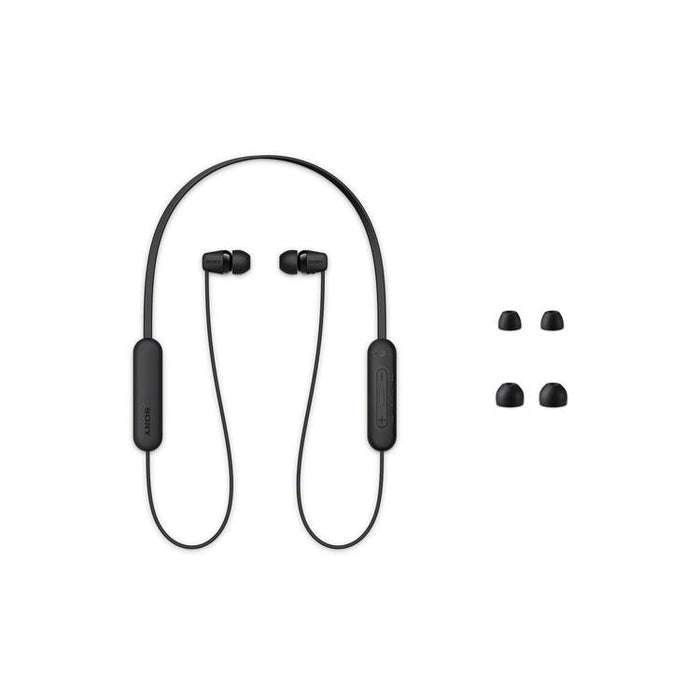 Sony WI-C100 | In-ear headphones - Wireless - Bluetooth - Around the neck - Microphone - IPX4 - Black-SONXPLUS.com