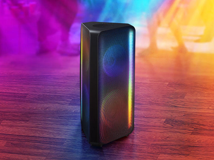 Samsung MX-ST40B | Powerful portable speaker - Sound tower - Bluetooth - 160W - Bidirectional - LED lights - Multiple Bluetooth connection - Black-SONXPLUS.com