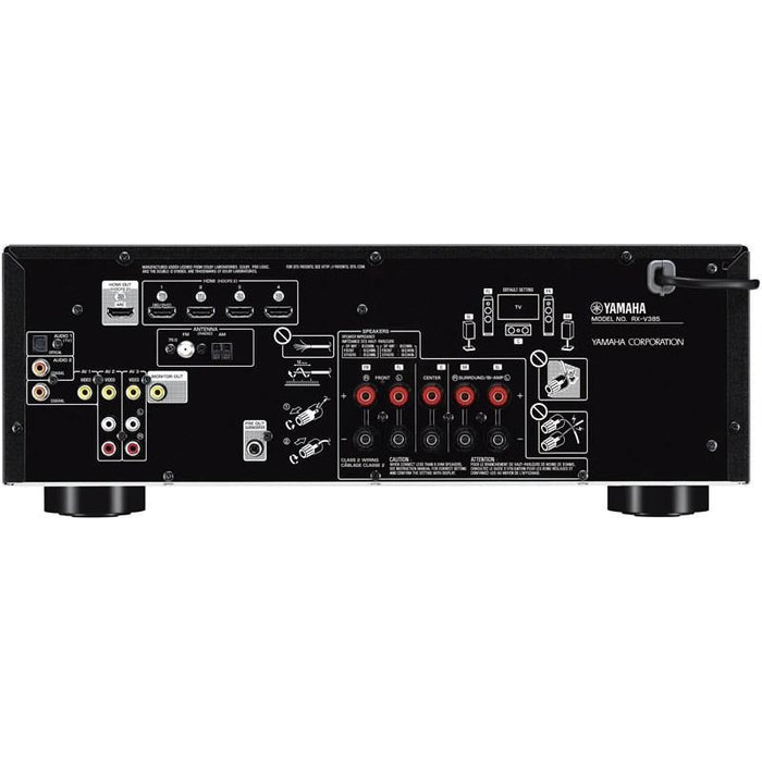 Yamaha RX-V385B | 5.1 Channel AV Receiver - Bluetooth - 4K - 70W - HDMI - YPAO - Black-SONXPLUS Joliette