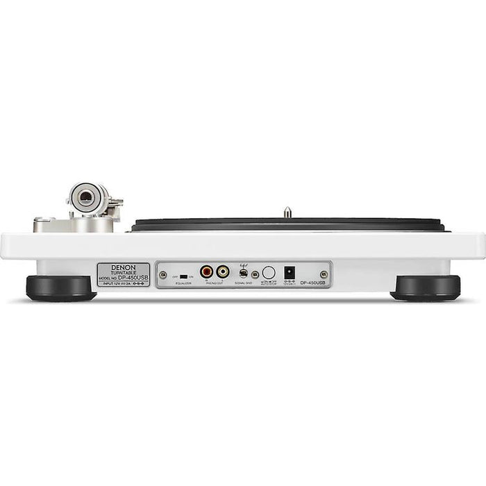 Denon DP-450USB | Table tournante Hi-Fi - Port USB - Bras de lecture en "S" - Blanc-SONXPLUS.com